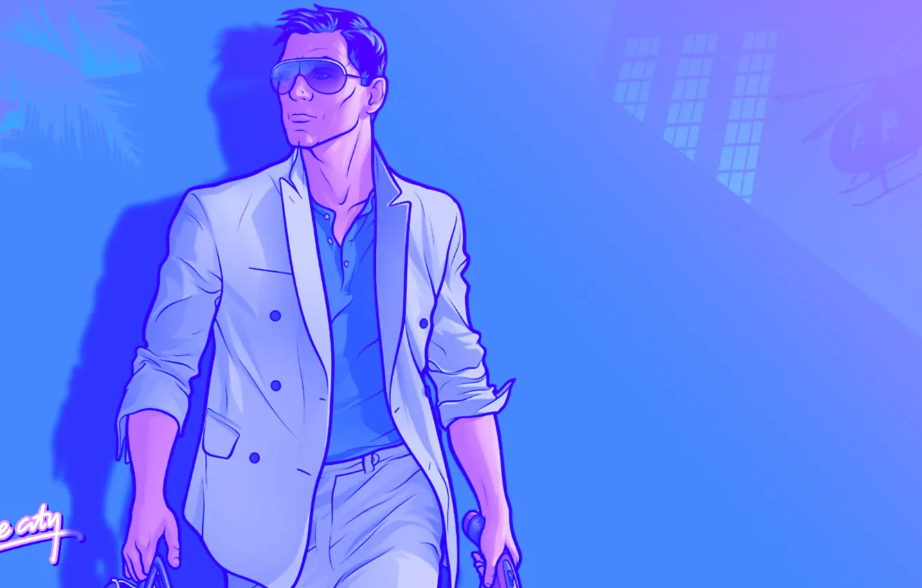 Photo wallpaper city, Vice, Archer