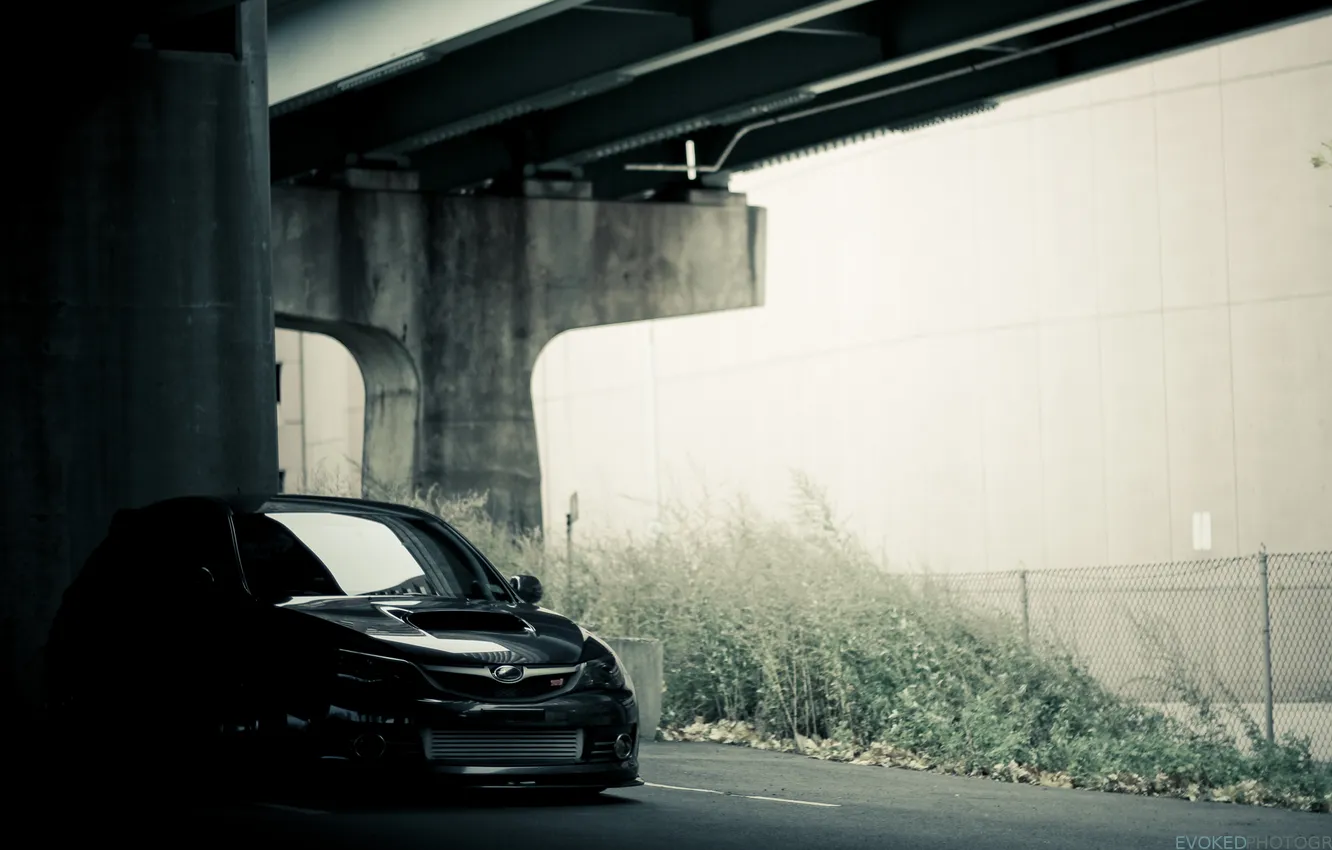 Photo wallpaper Subaru, Impreza, WRX, STI, chotko, hatschek, dark black