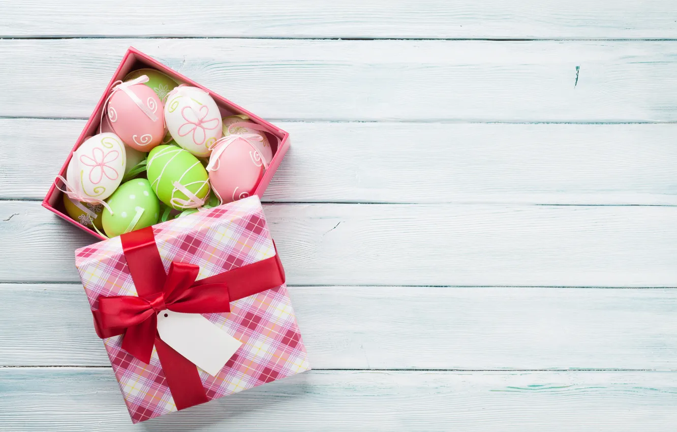 Photo wallpaper eggs, spring, colorful, Easter, wood, pink, spring, Easter
