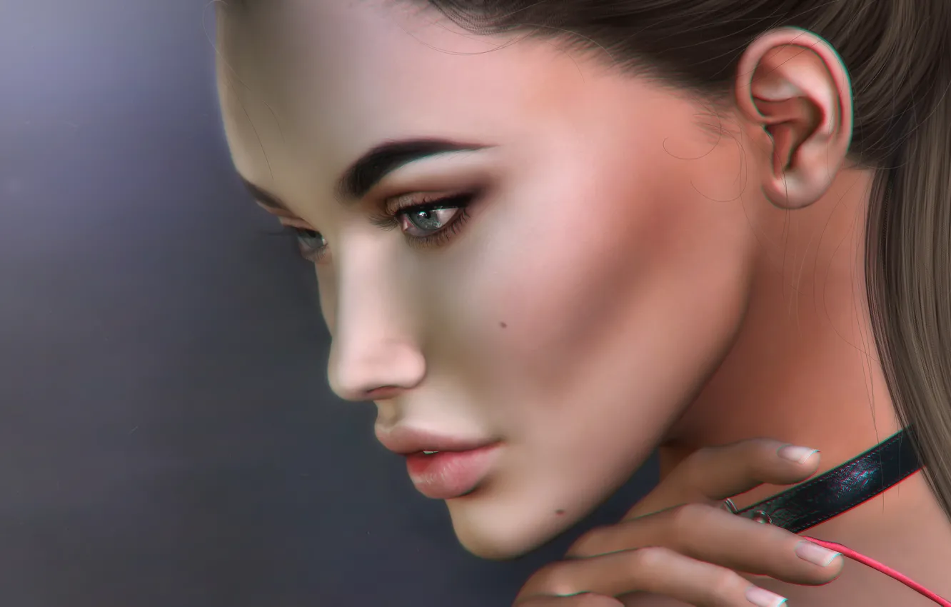 Photo wallpaper face, profile, cutie