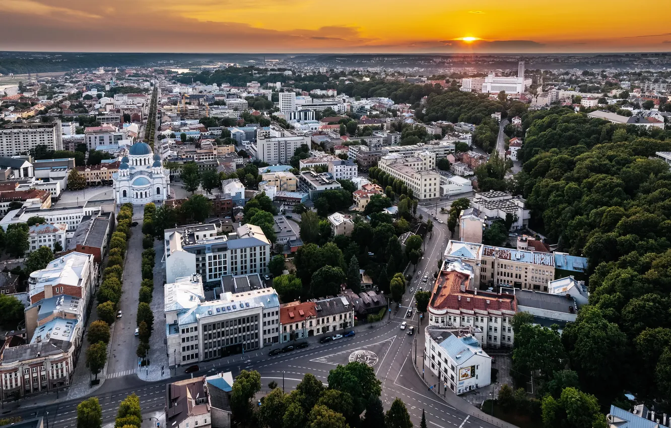 Photo wallpaper Lithuania, Kaunas, Naujamiestis situated in the