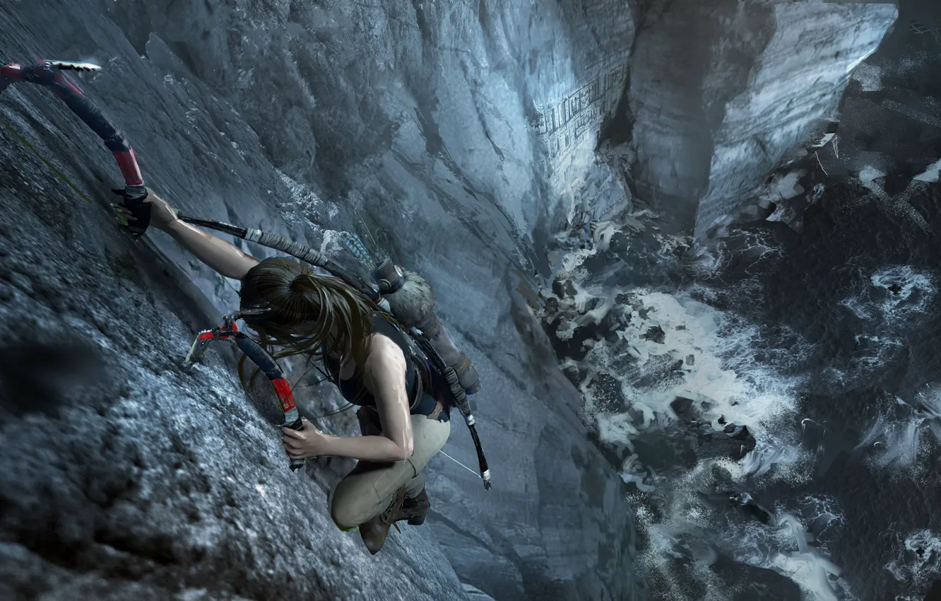 Photo wallpaper hair, mountain, Tomb Raider, Lara Croft, icebreaker, Shadow of the Tomb Raider