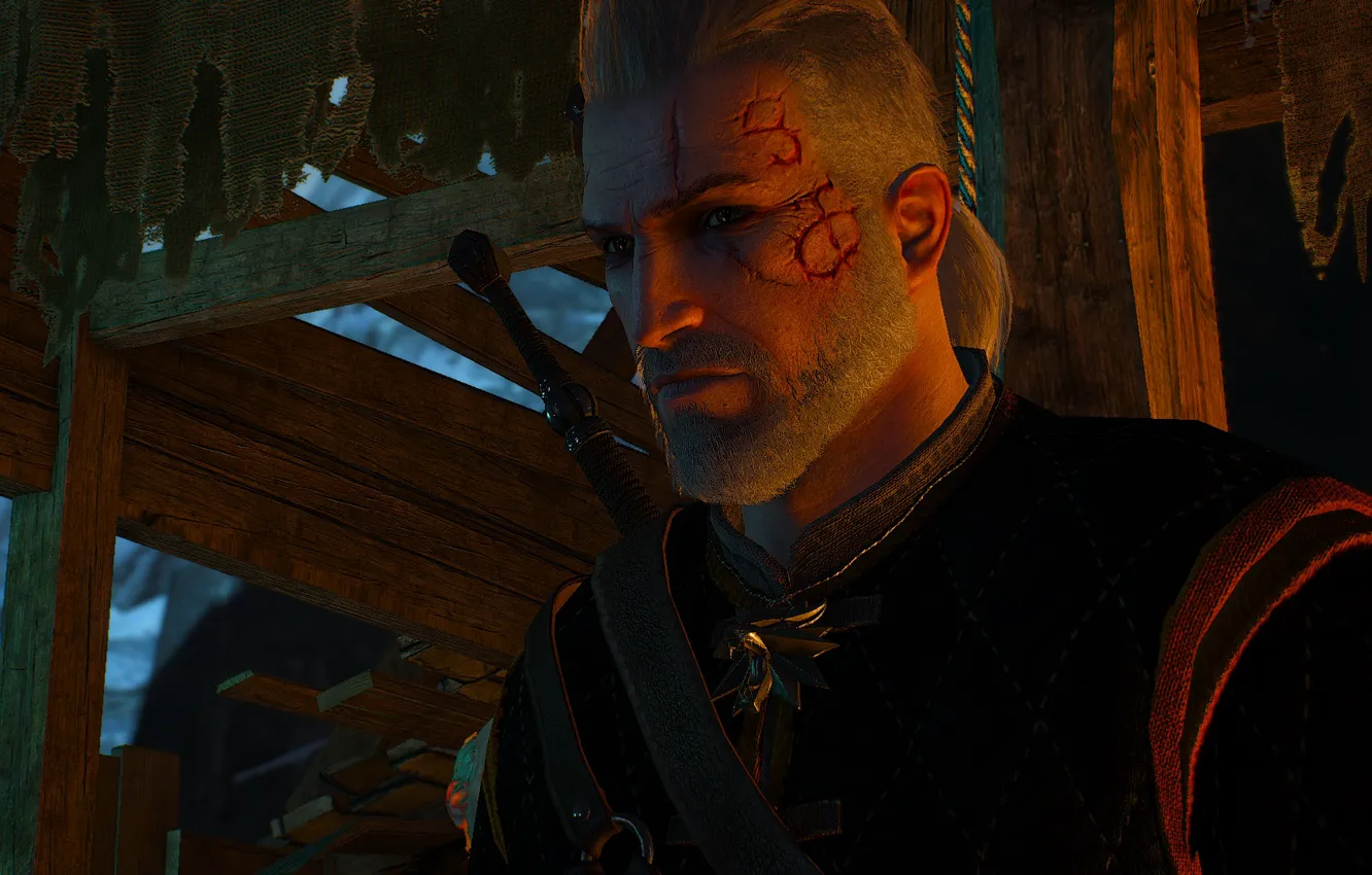 Photo wallpaper Scars, Geralt of Rivia, The Witcher 3, the witcher 3