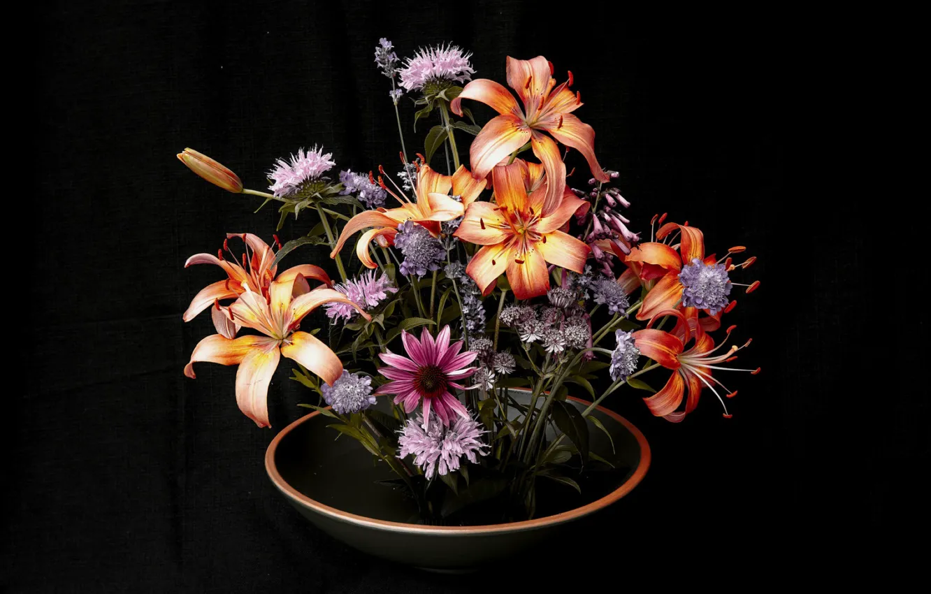 Photo wallpaper flowers, bouquet, flower art