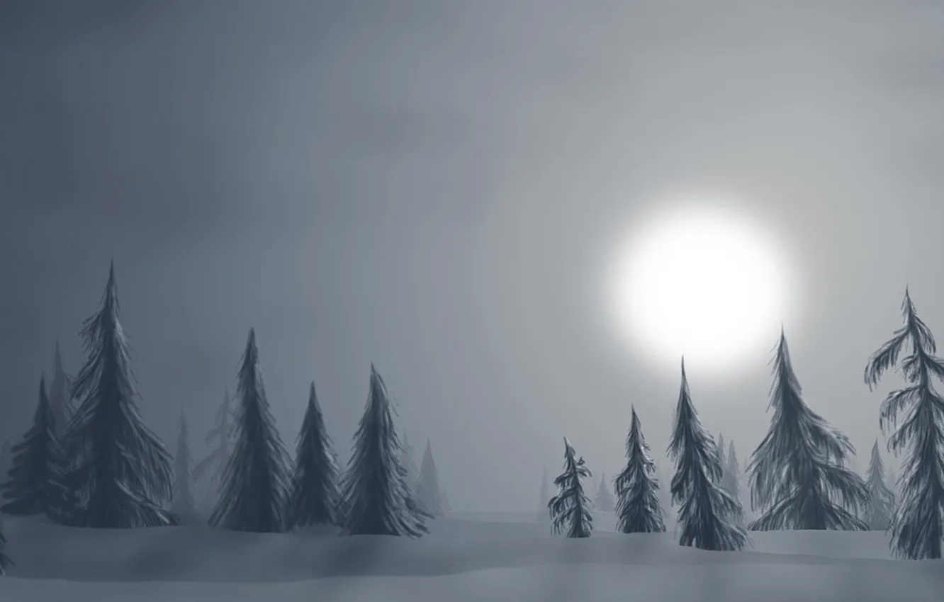 Photo wallpaper winter, snow, ate