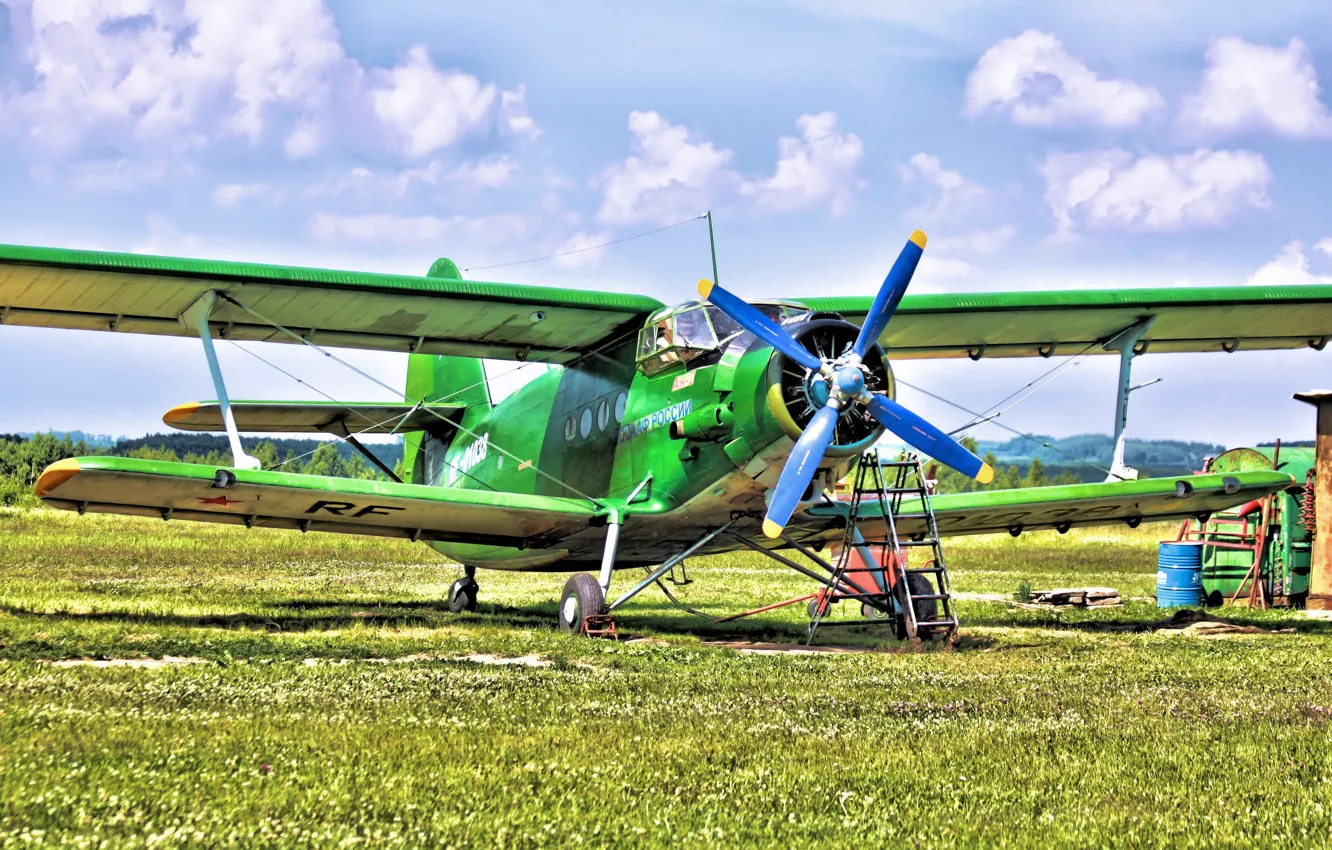 Photo wallpaper the plane, the airfield, Anna, airplane, biplane, Biplane, An-2, Maize