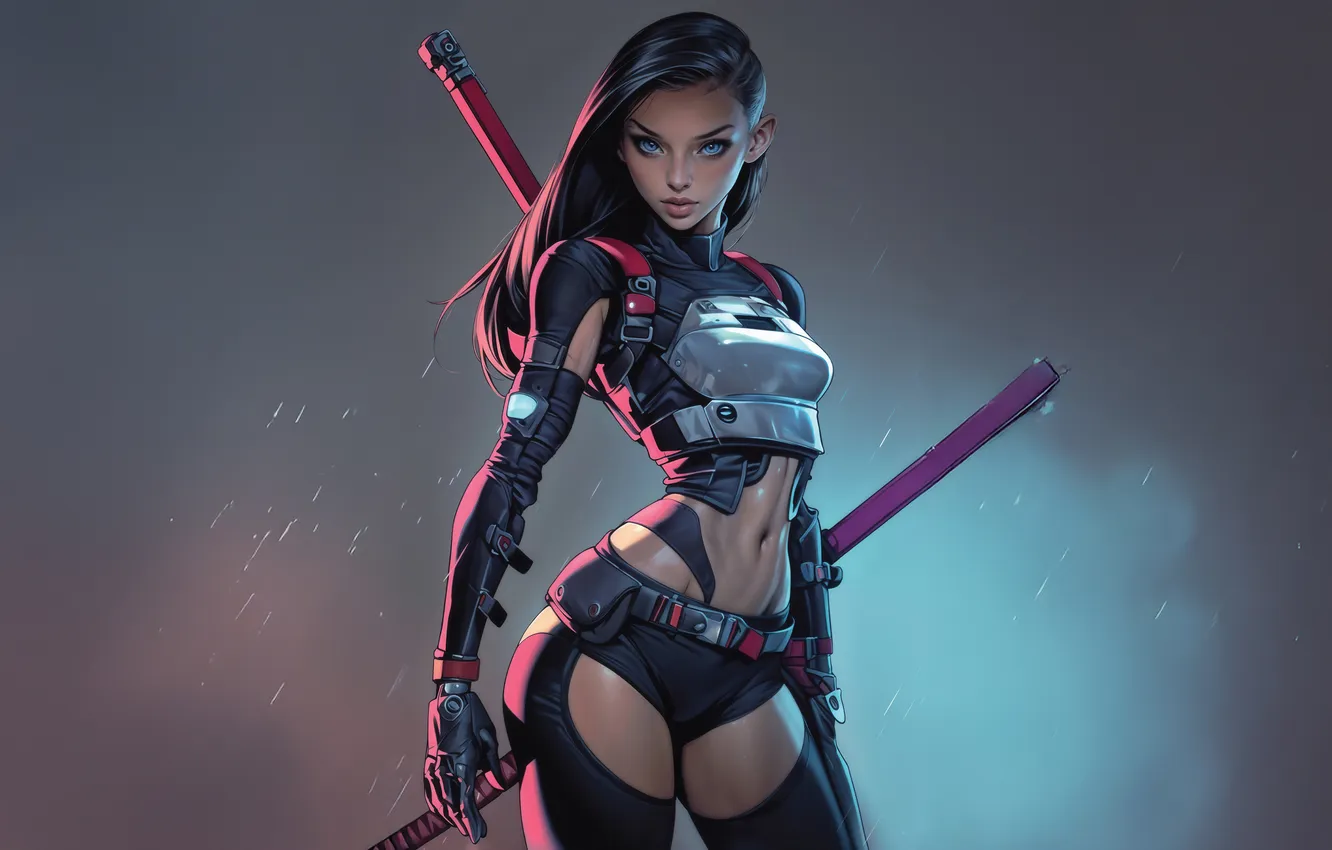 Photo wallpaper Edge, Cyber, anime girl