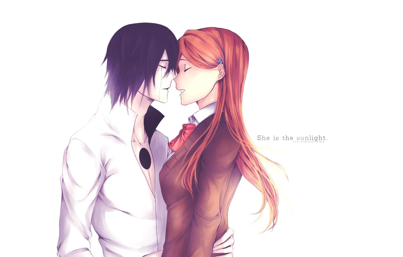 Photo wallpaper love, pair, Bleach, Bleach, Ulquiorra Schiffer, Inoue Orihime