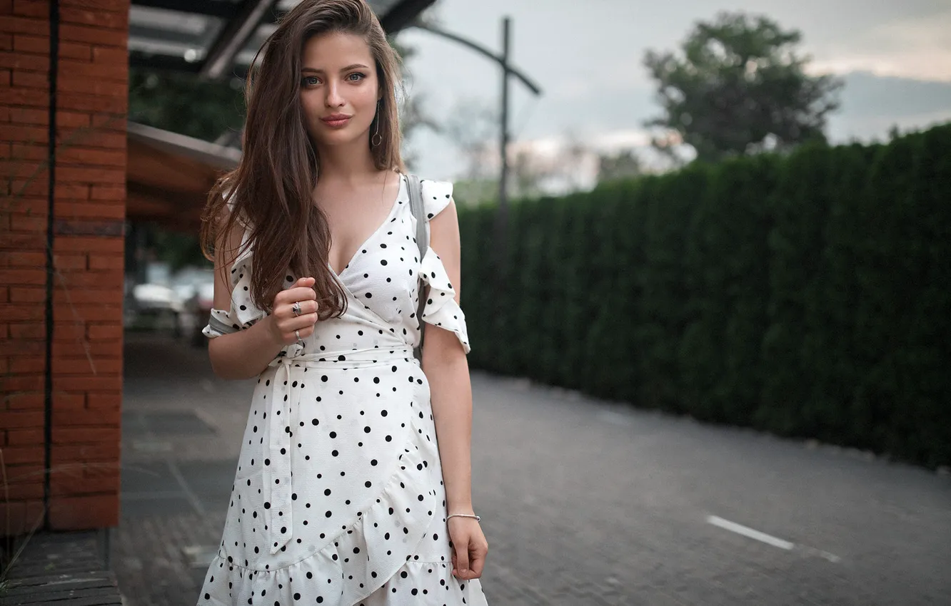 Photo wallpaper look, pose, model, portrait, makeup, figure, dress, hairstyle