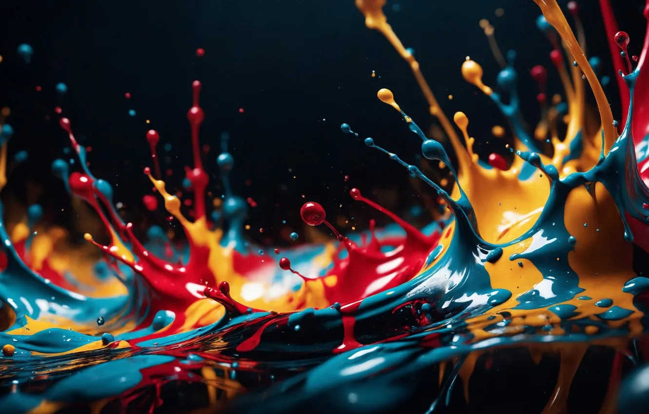 Photo wallpaper drops, paint, color