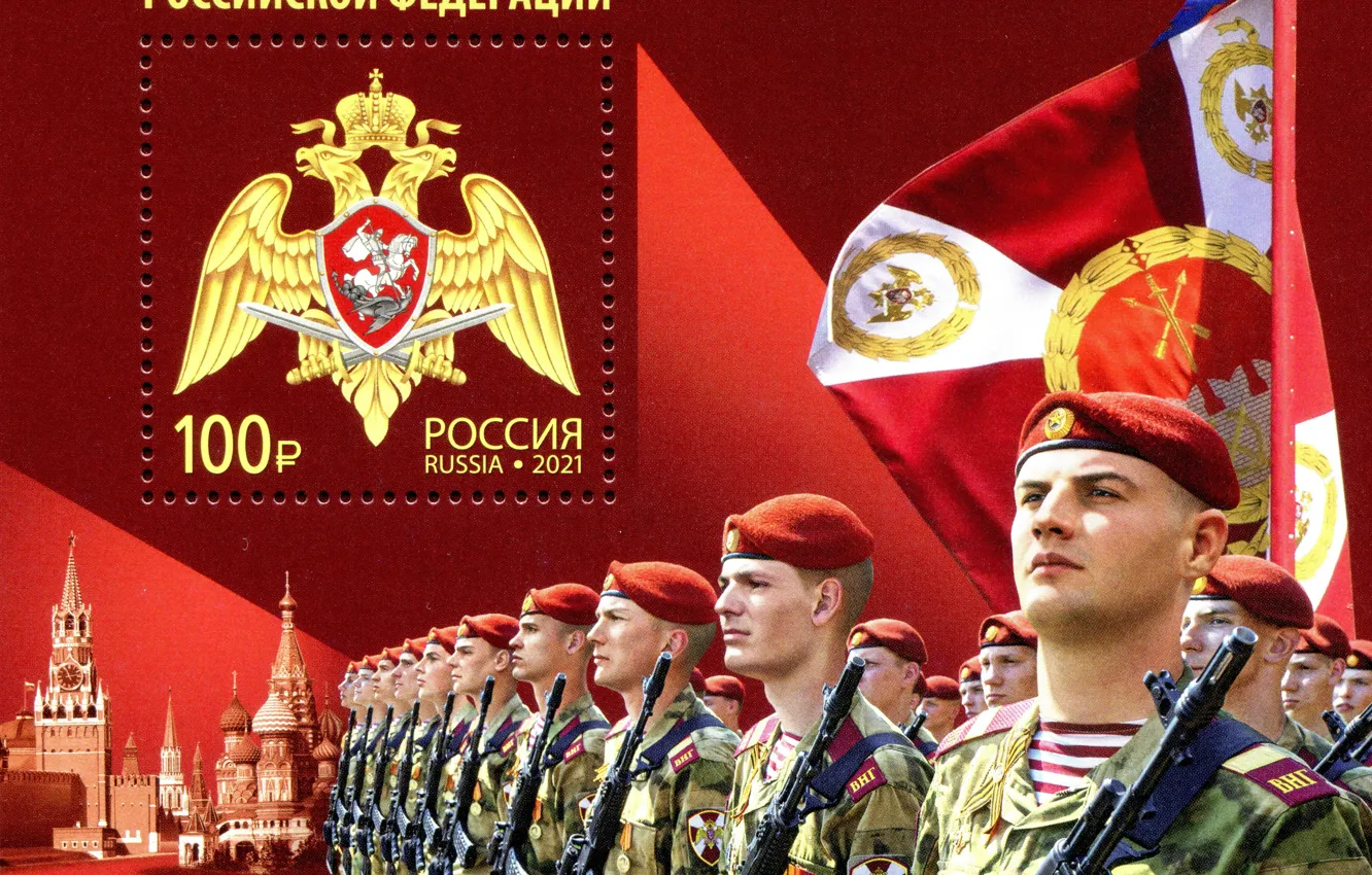 Photo wallpaper Moscow, Soldiers, Russia, Machine, Mark, Post, Banner, Formation of the rank and file