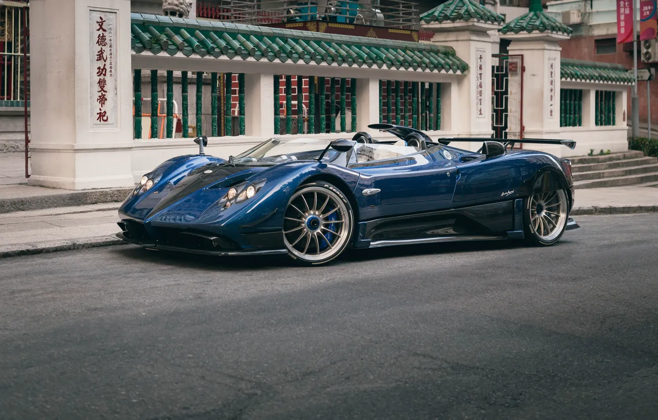 Photo wallpaper Pagani, Zonda, blue, Pagani Zonda HP Barchetta