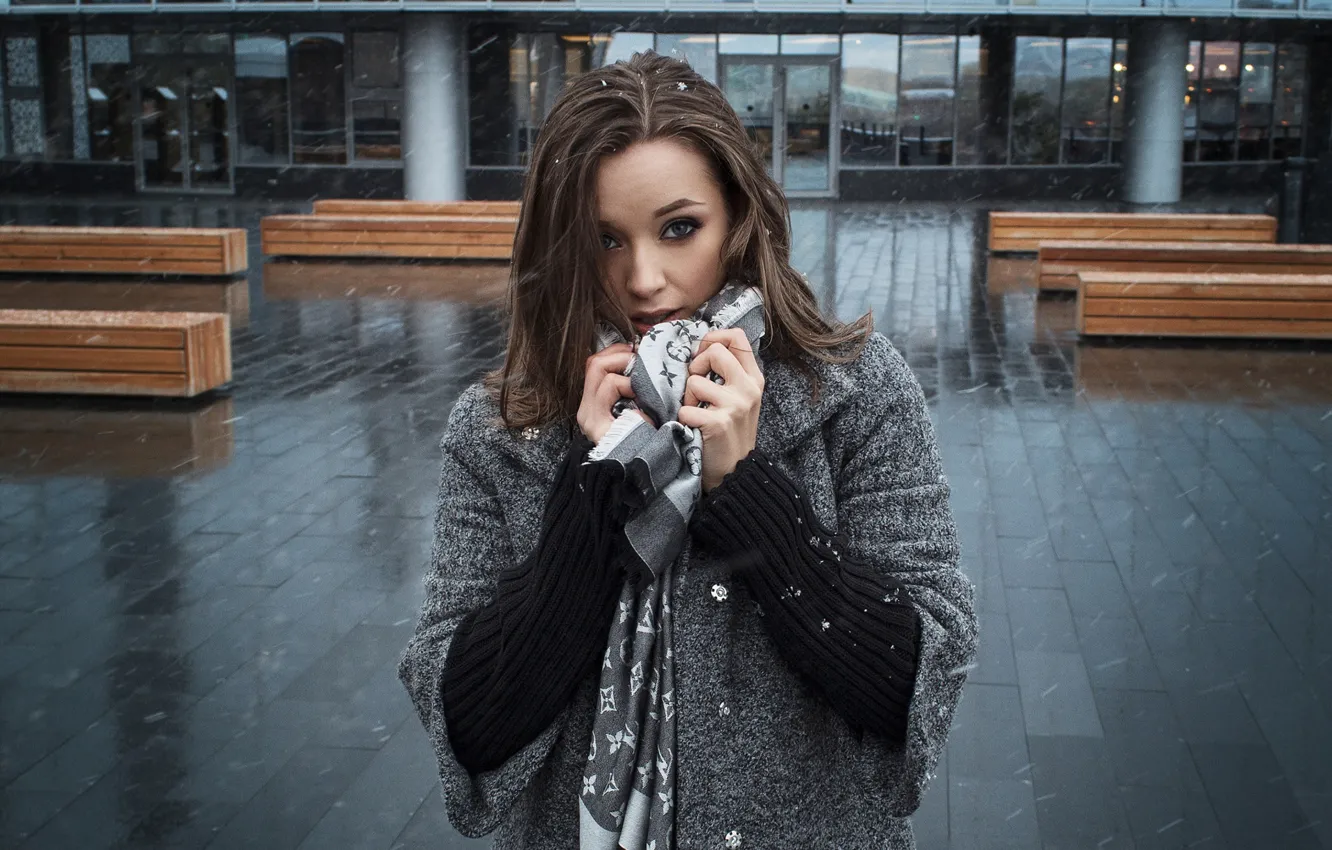 Photo wallpaper girl, snow, Antonina, Zlobin Awesome, Valery Zlobin