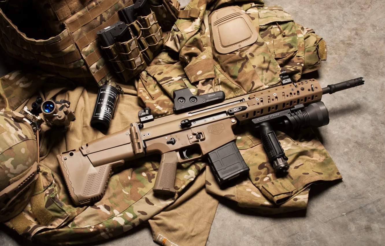Photo wallpaper SR25, M110, assault rifle, MK11, SCAR25