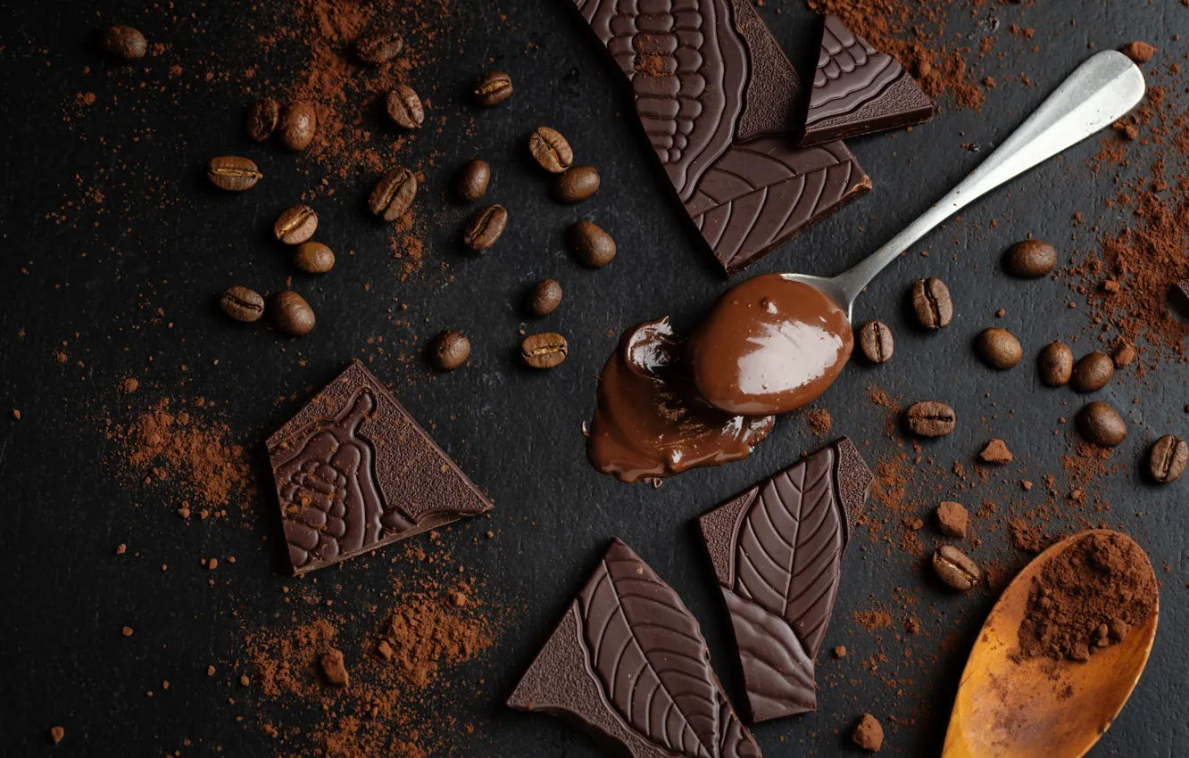 Photo wallpaper coffee, chocolate, cream