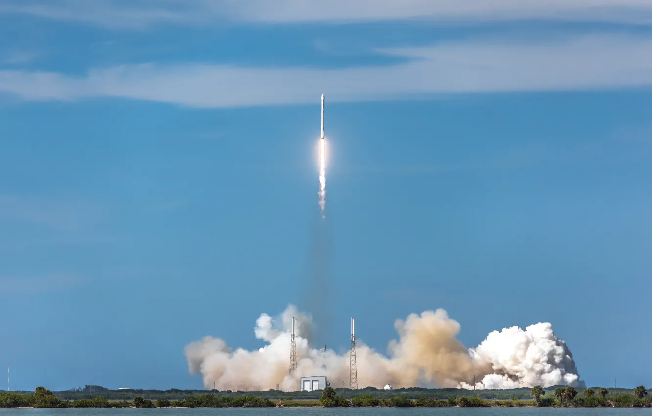 Photo wallpaper flight, ship, spaceport, SpaceX, CRS-6