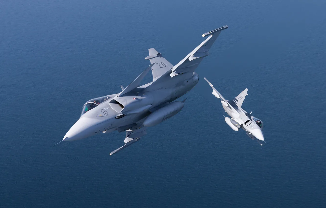Photo wallpaper two, Gripen, JAS 39C, You CAN