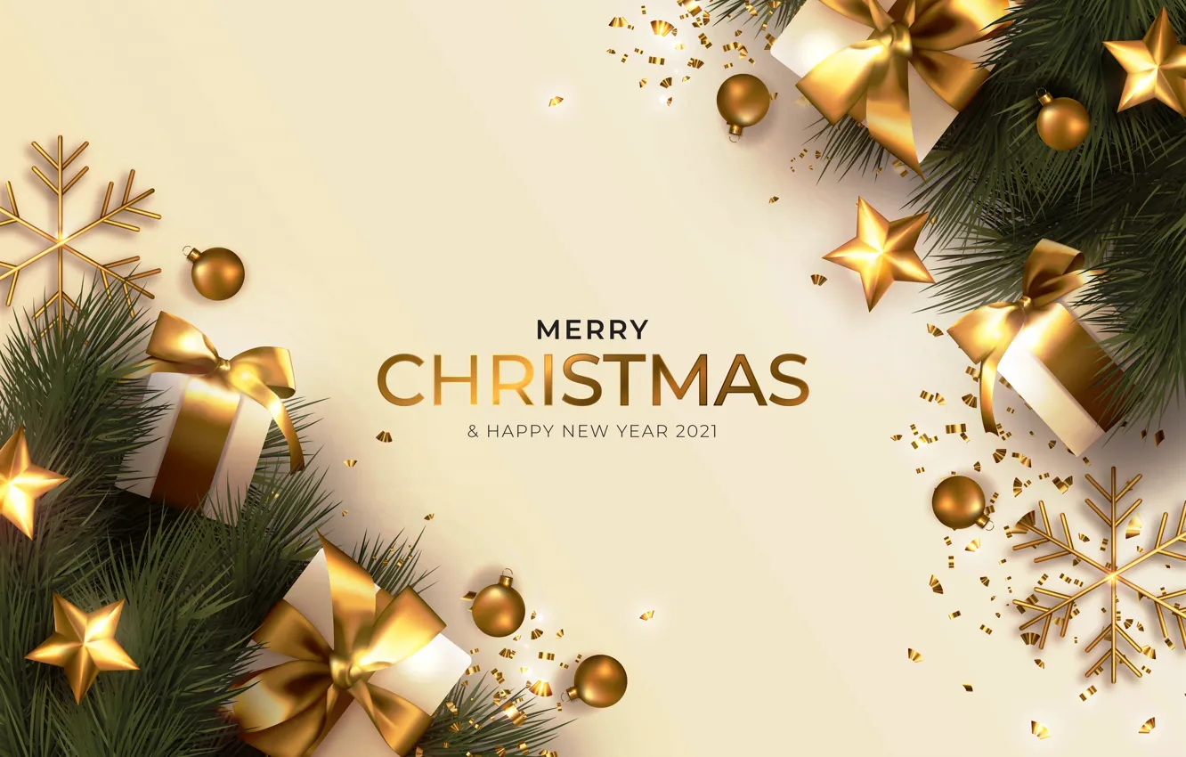 Photo wallpaper stars, decoration, background, gold, Christmas, New year, golden, christmas