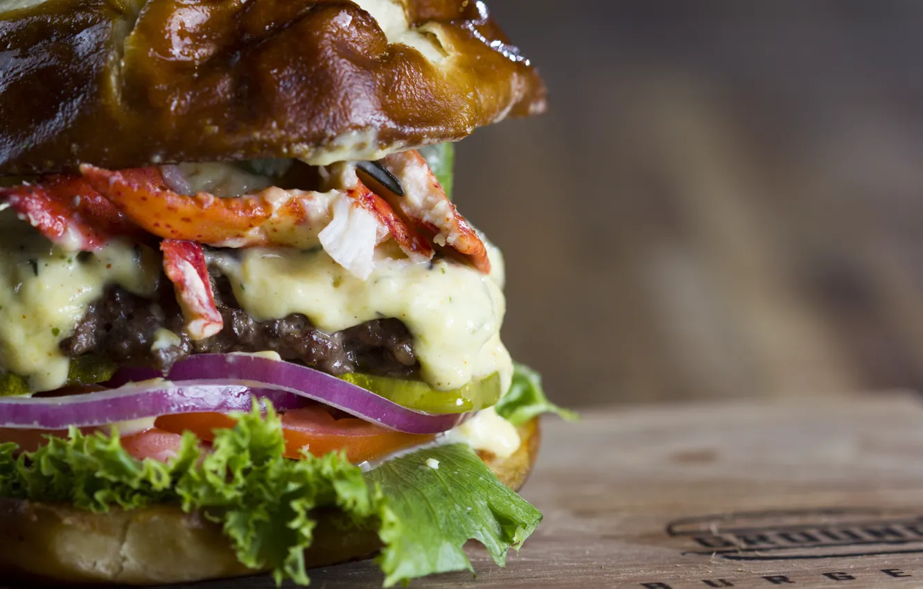 Photo wallpaper macro, sandwich, Burger