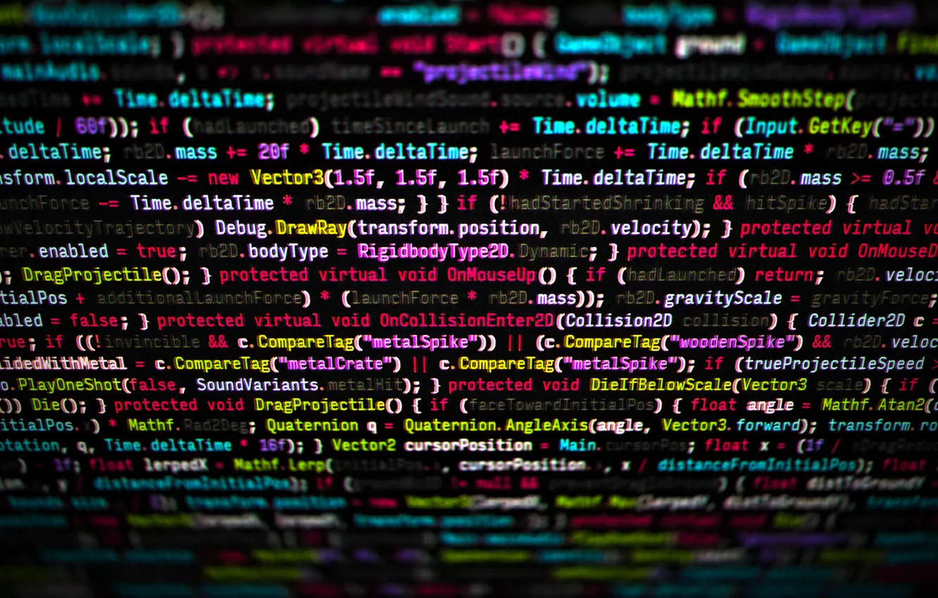 Photo wallpaper tilt shift, programming, blurred, code, depth of field, programming language, syntax highlighting, chromatic aberration