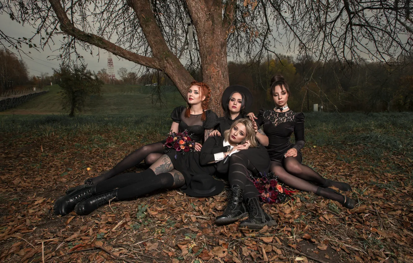 Photo wallpaper girls, witches, Irina Artyushkina, Olga Vicious, Olga Orlova
