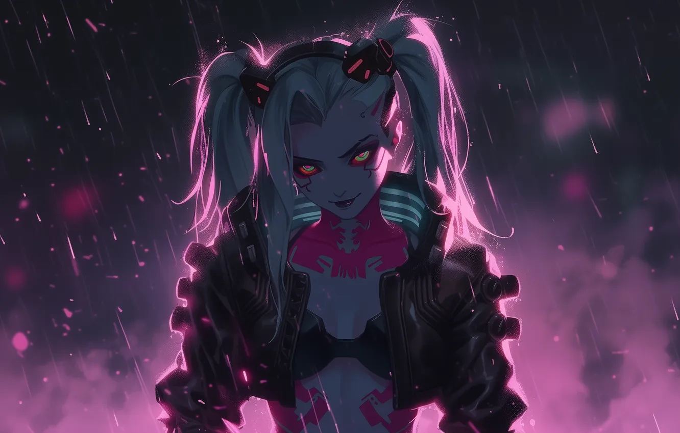 Photo wallpaper anime, art, cyberpunk, cyberpunk, Rebecca, rebecca, cyberpunk 2077, cyberpnuk2077
