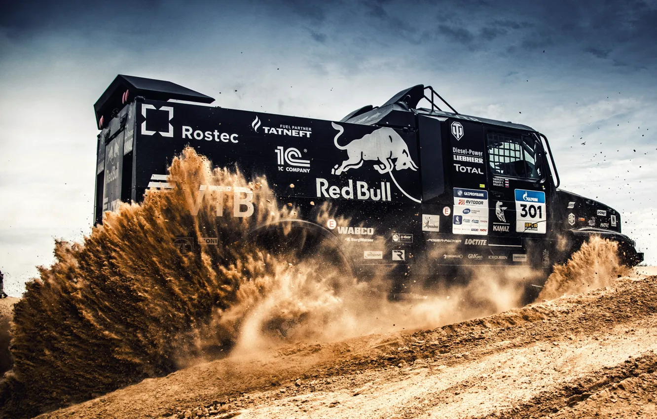 Photo wallpaper sand, machine, auto, race, sport, speed, dunes, Truck