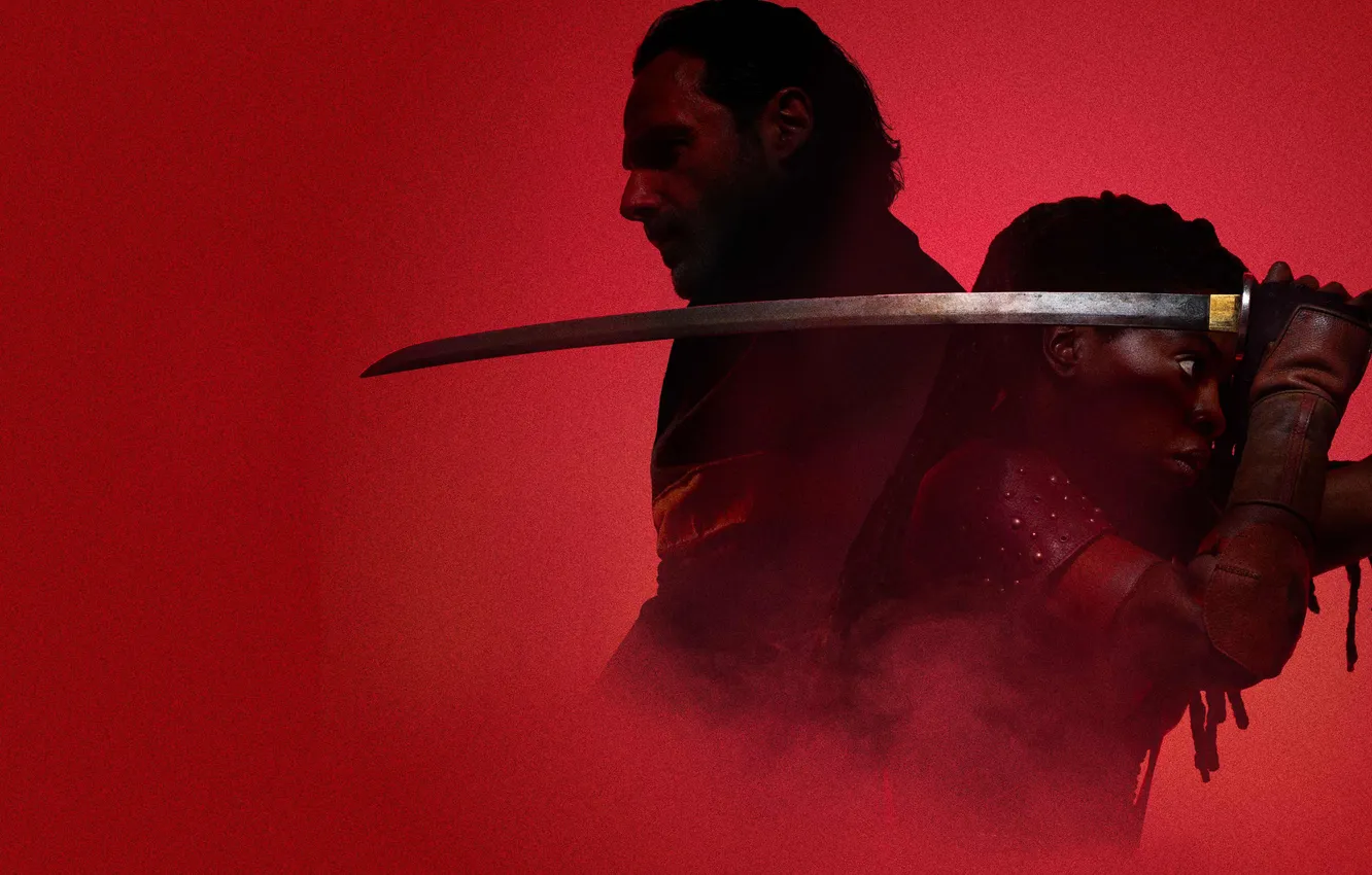 Photo wallpaper wallpaper, TV Series, The Walking Dead, Michonne, Rick