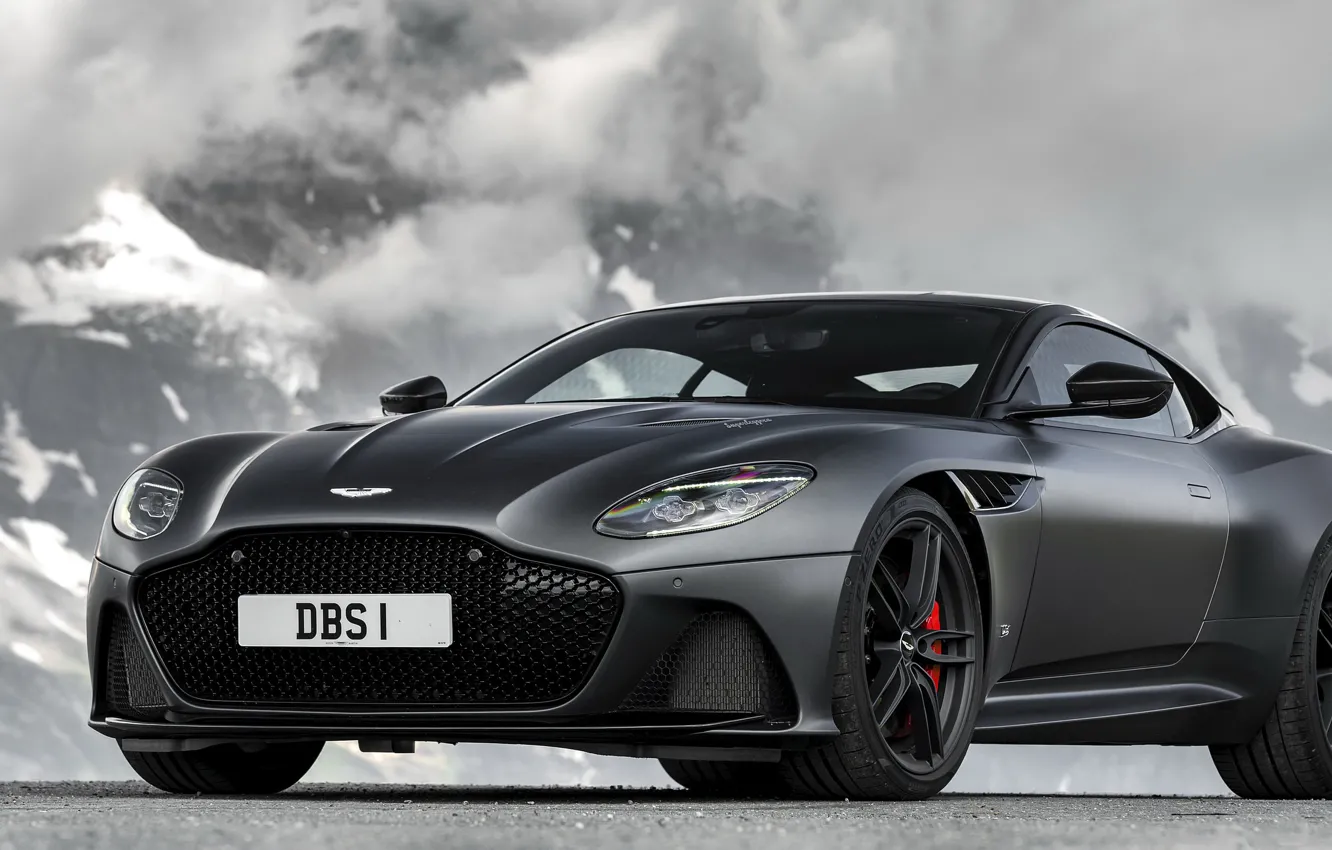 Photo wallpaper Aston Martin, DBS, Superleggera, Black, Matte