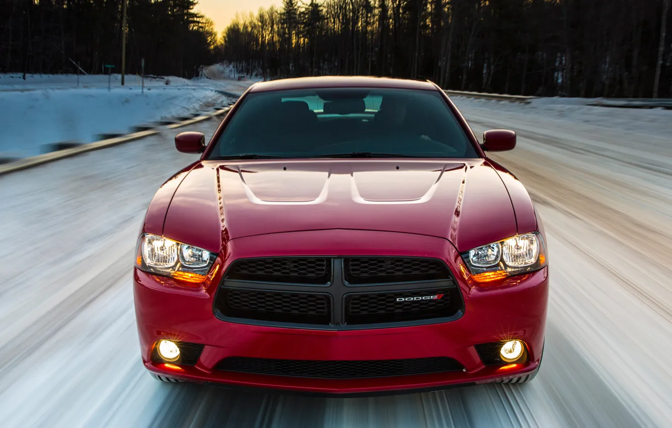 Photo wallpaper auto, speed, Dodge, front view, Charger, Sport, AWD