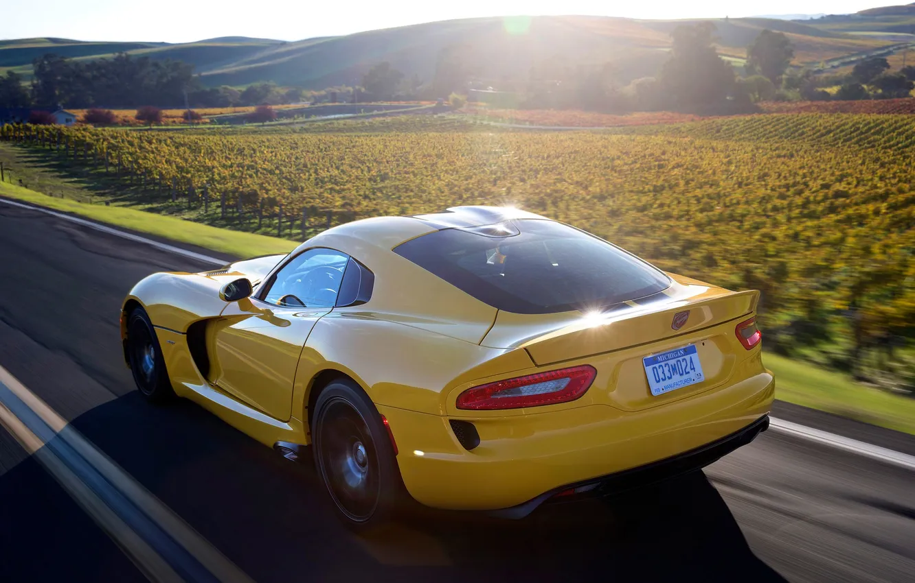 Photo wallpaper Dodge, Viper, Dodge Viper, yellow, SRT, SRT Viper, Viper Yellow