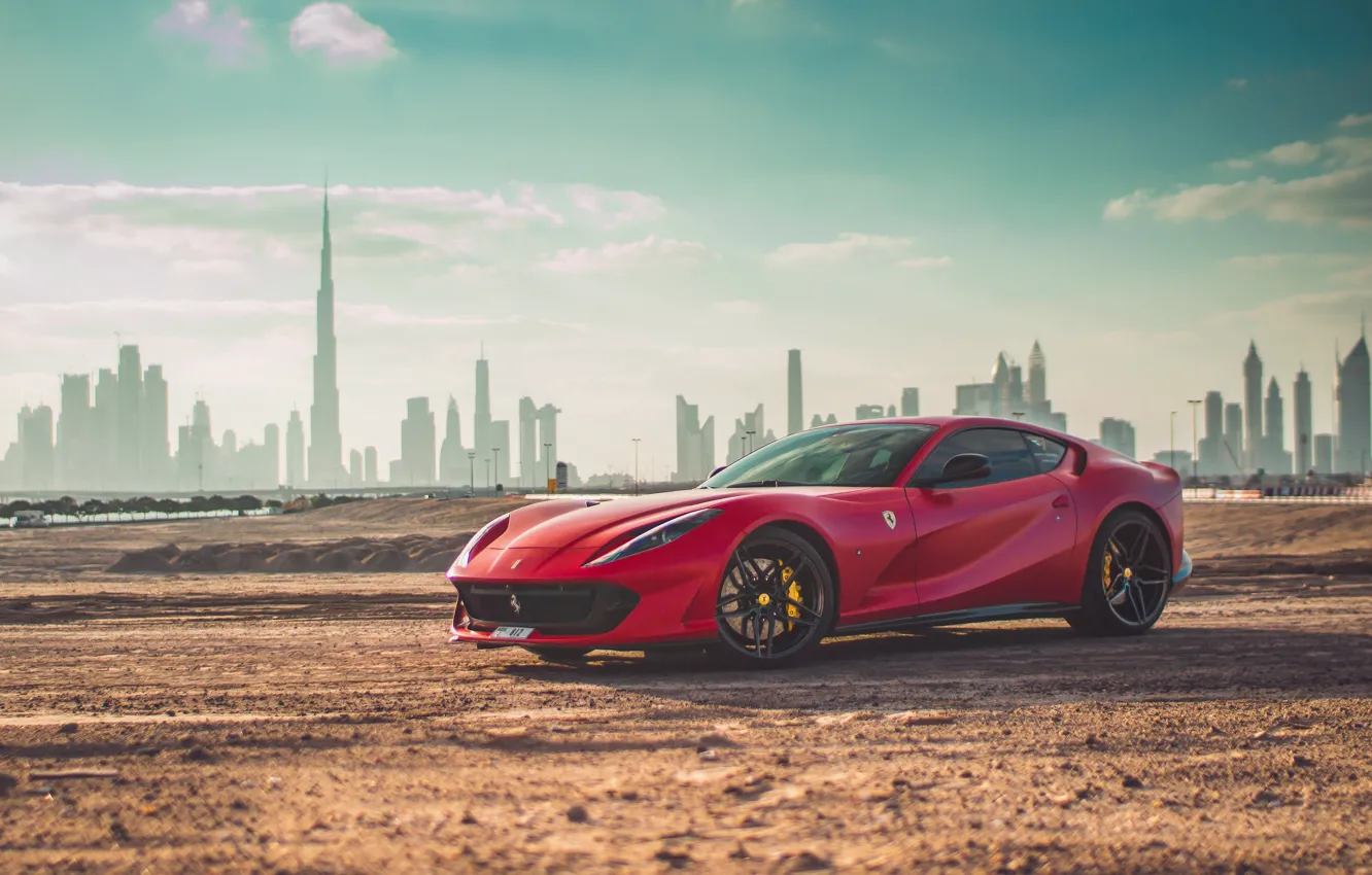 Photo wallpaper Ferrari, supercar, Dubai, Dubai, Superfast, 812