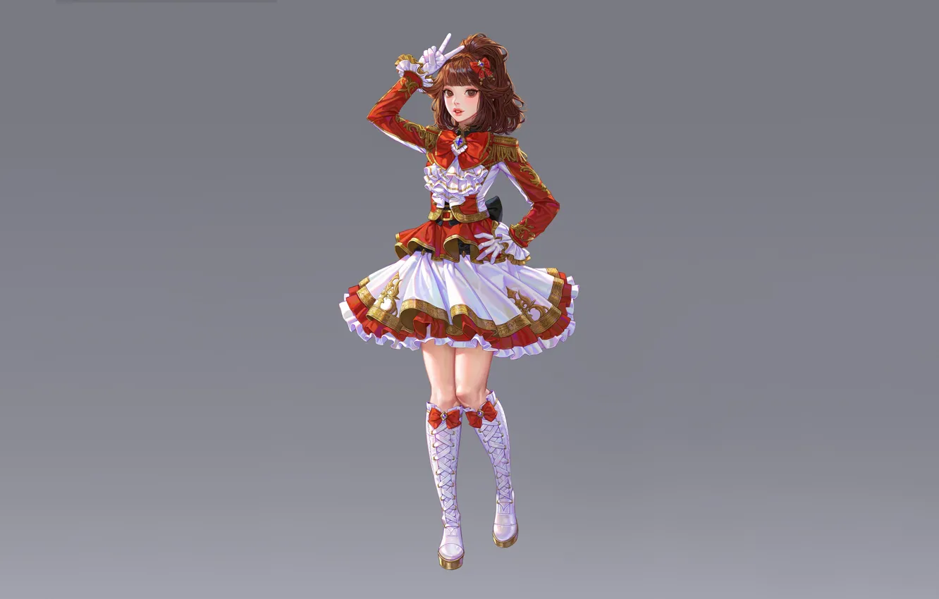 Photo wallpaper girl, dress, style, art, background, Illustration, Minimalism, Characters