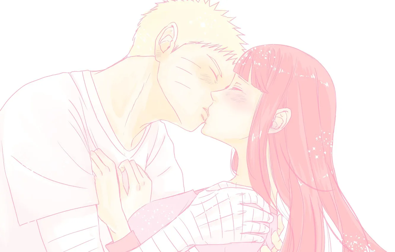 Photo wallpaper kiss, pair, Naruto, Naruto, Naruto Uzumaki, Hinata Hugo, wife