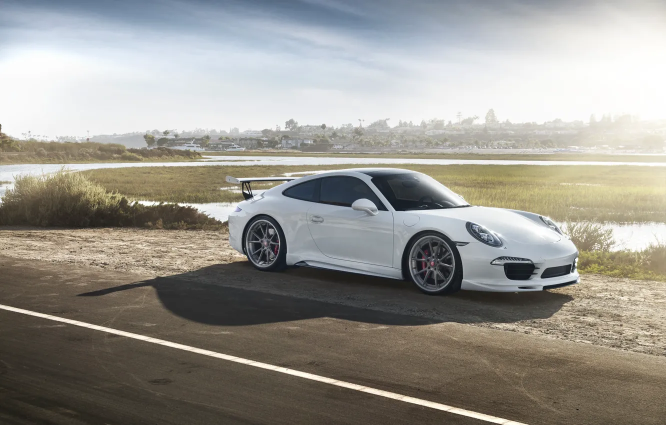 Photo wallpaper 911, Porsche, White, VAG, Carrera 4S