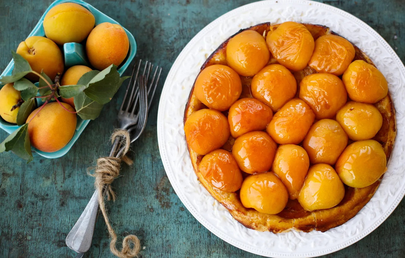 Photo wallpaper food, pie, fruit, cakes, sweet, apricots, Julia Khusainova
