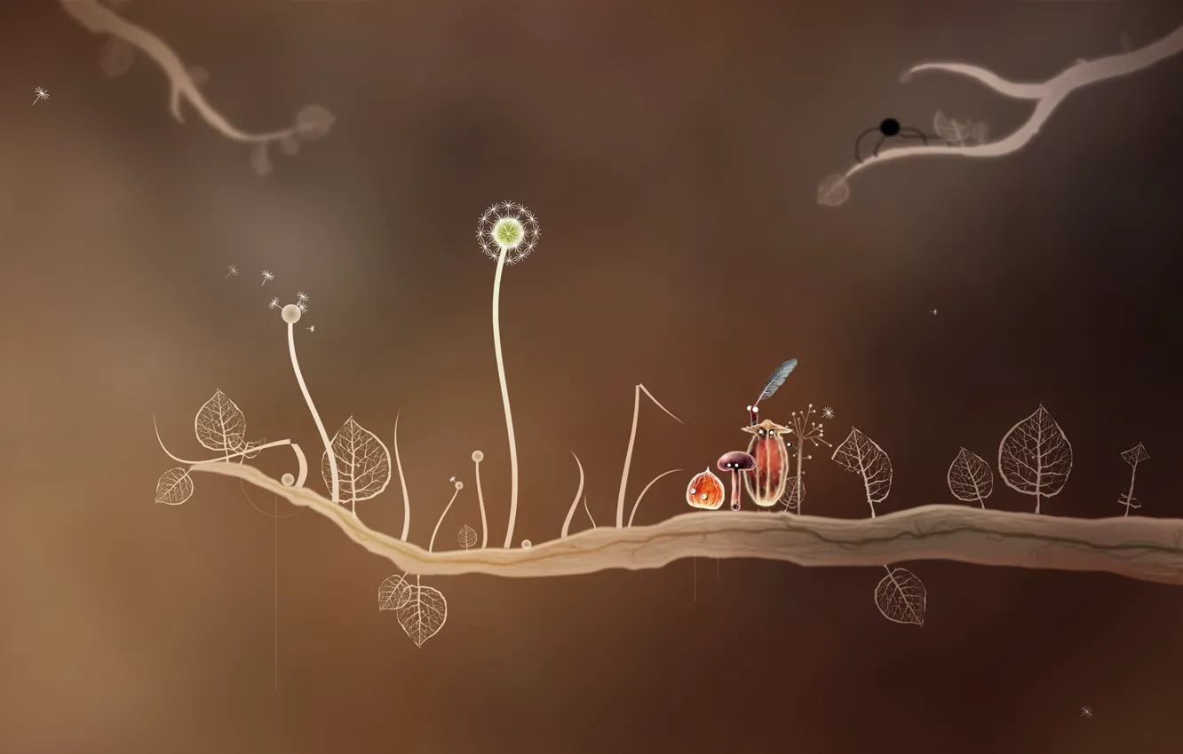 Photo wallpaper mushrooms, acorns, botanicula, botany, Amanita Design