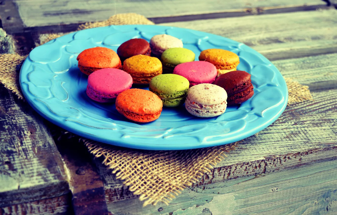 Photo wallpaper colorful, dessert, sweet, sweet, dessert, cookies, macaron, almond