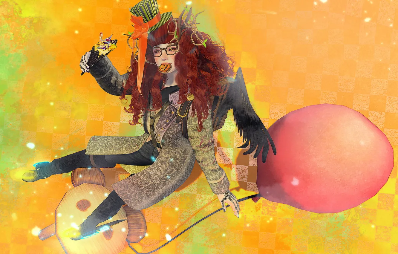 Photo wallpaper girl, rendering, background