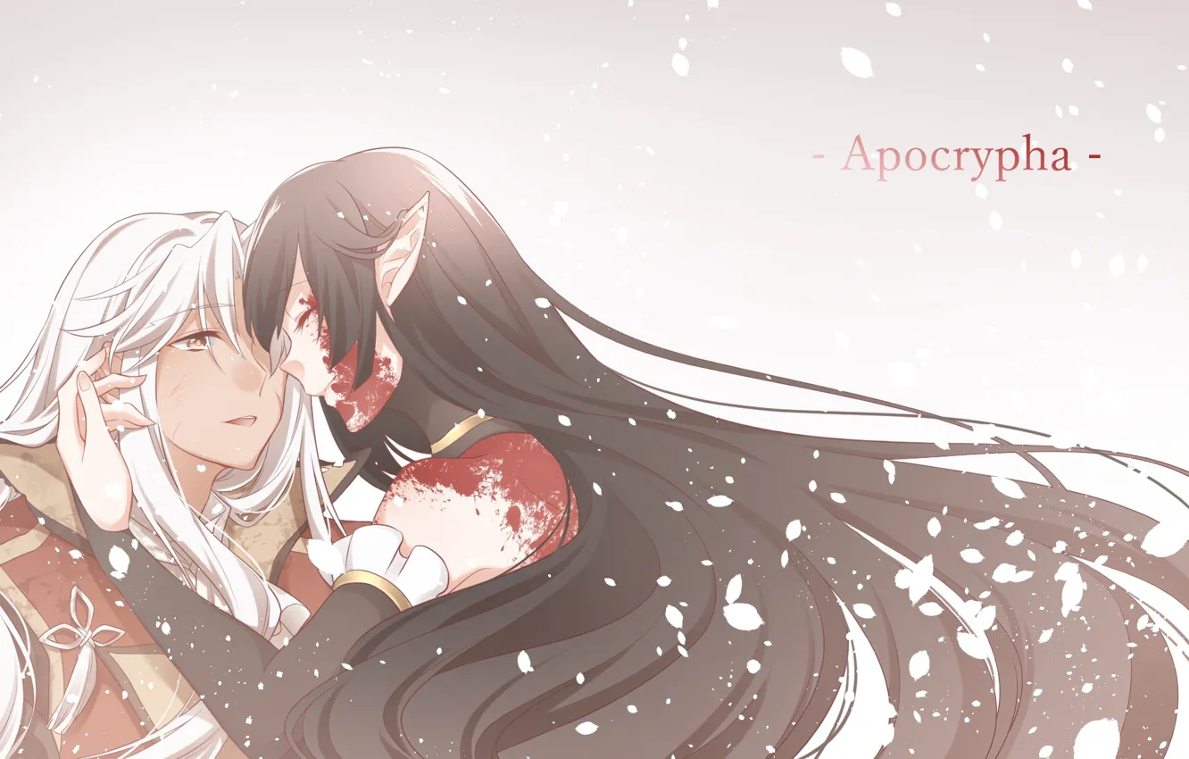 Photo wallpaper girl, blood, guy, Fate - Apocrypha