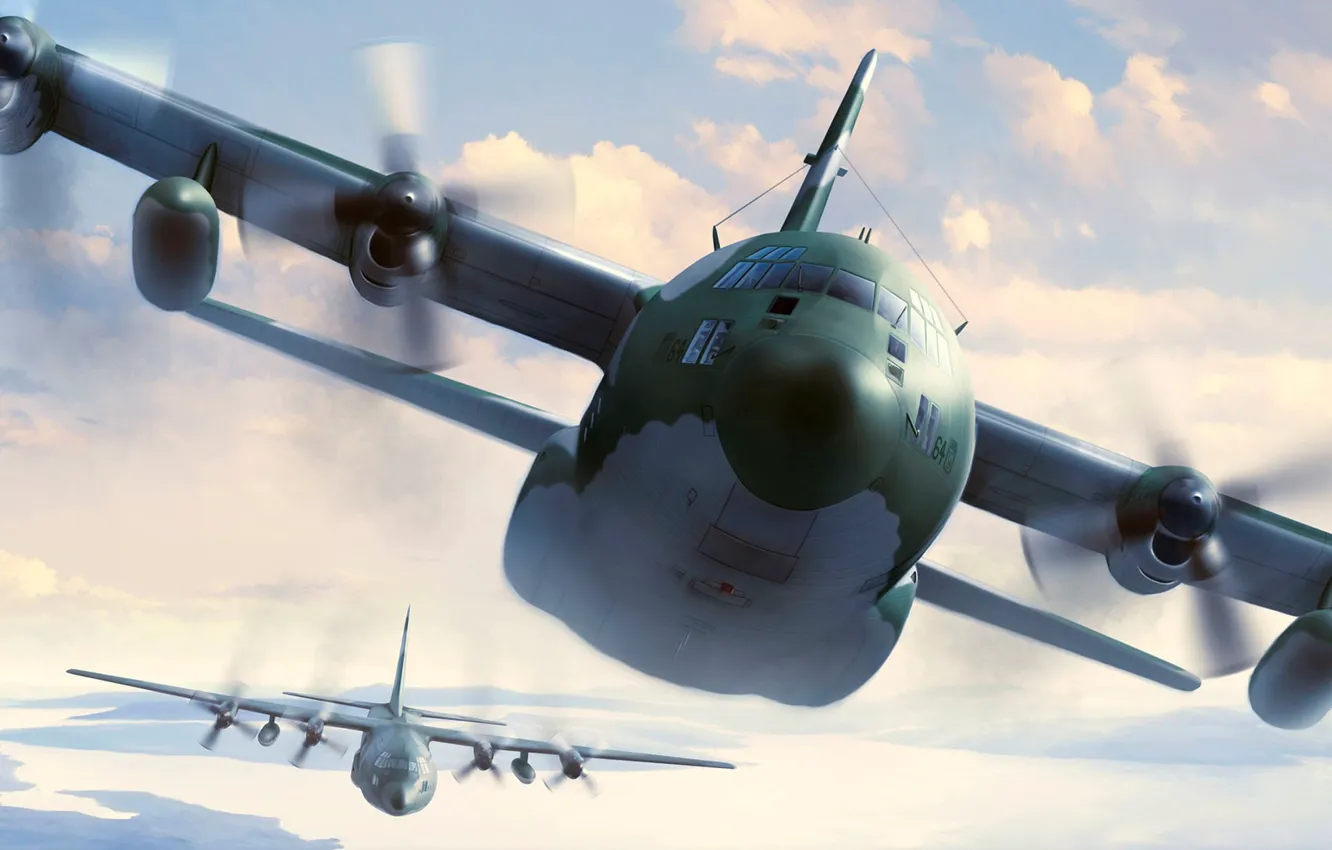 Photo wallpaper the sky, flight, the plane, Military aircrafts