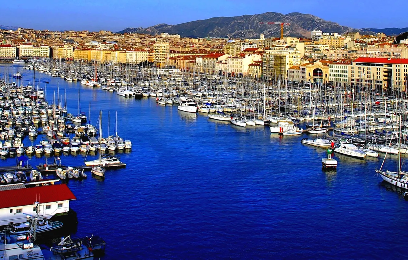 Photo wallpaper boat, France, home, yacht, port, harbour, Marseille