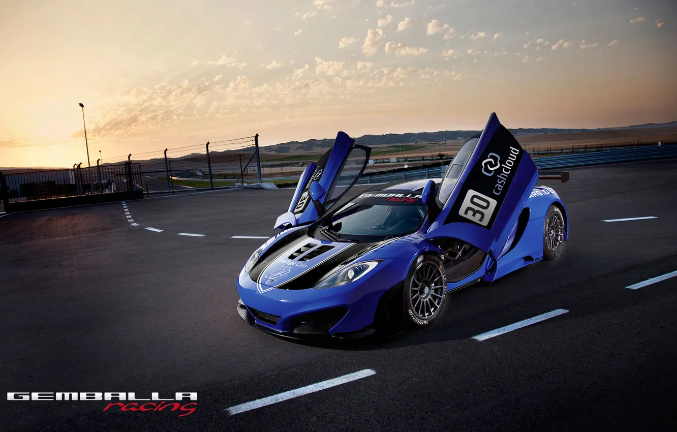 Photo wallpaper sunset, sport, car, McLaren MP4, Gemballa, GT3, McLaren