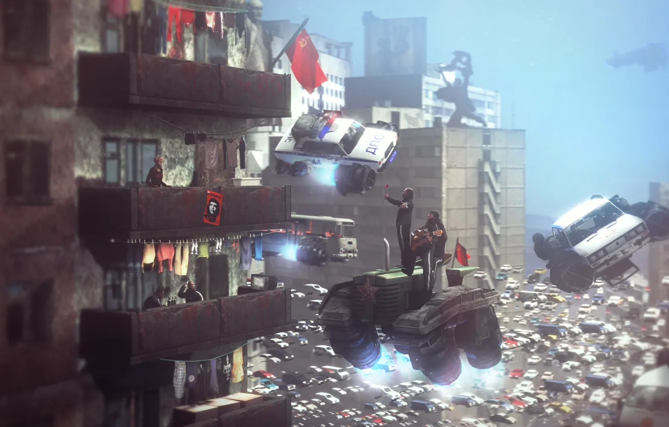 Photo wallpaper girl, love, flowers, romance, home, police, art, balcony