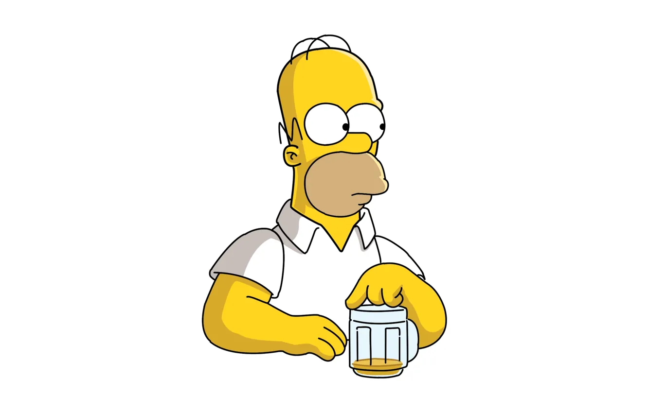 Photo wallpaper the simpsons, beer, look, pose, Homer, Homero