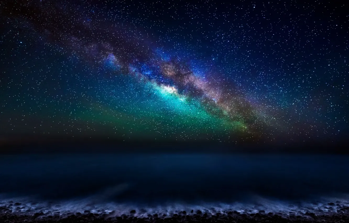 Photo wallpaper the sky, stars, night, the milky way, Canary Islands, The Atlantic ocean