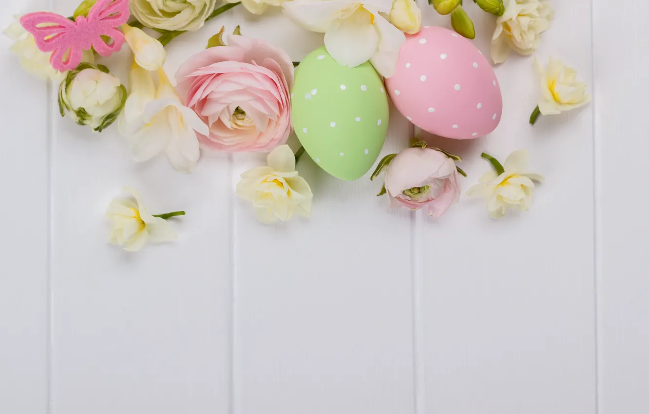 Photo wallpaper flowers, holiday, spring, Easter, buttercups