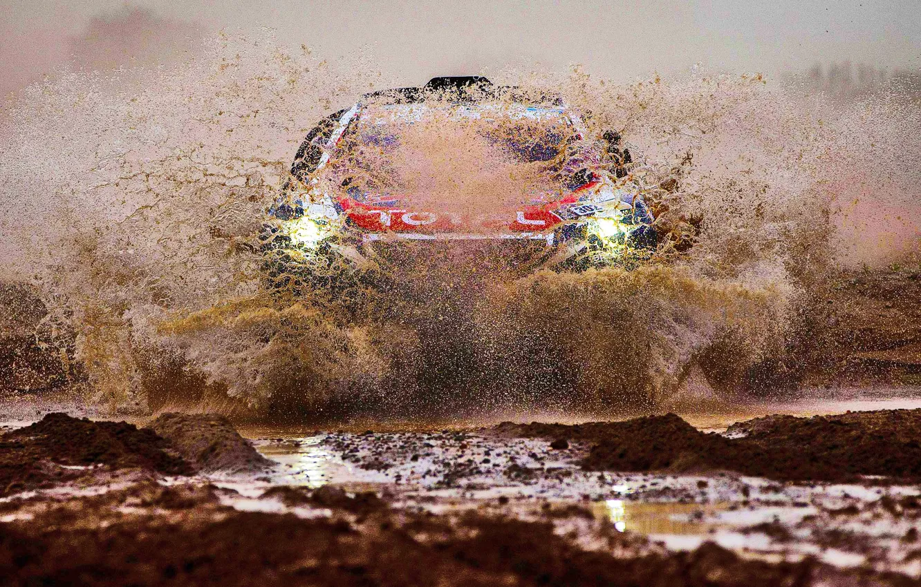 Photo wallpaper Sand, 2008, Sport, Speed, Light, Race, Dirt, Peugeot