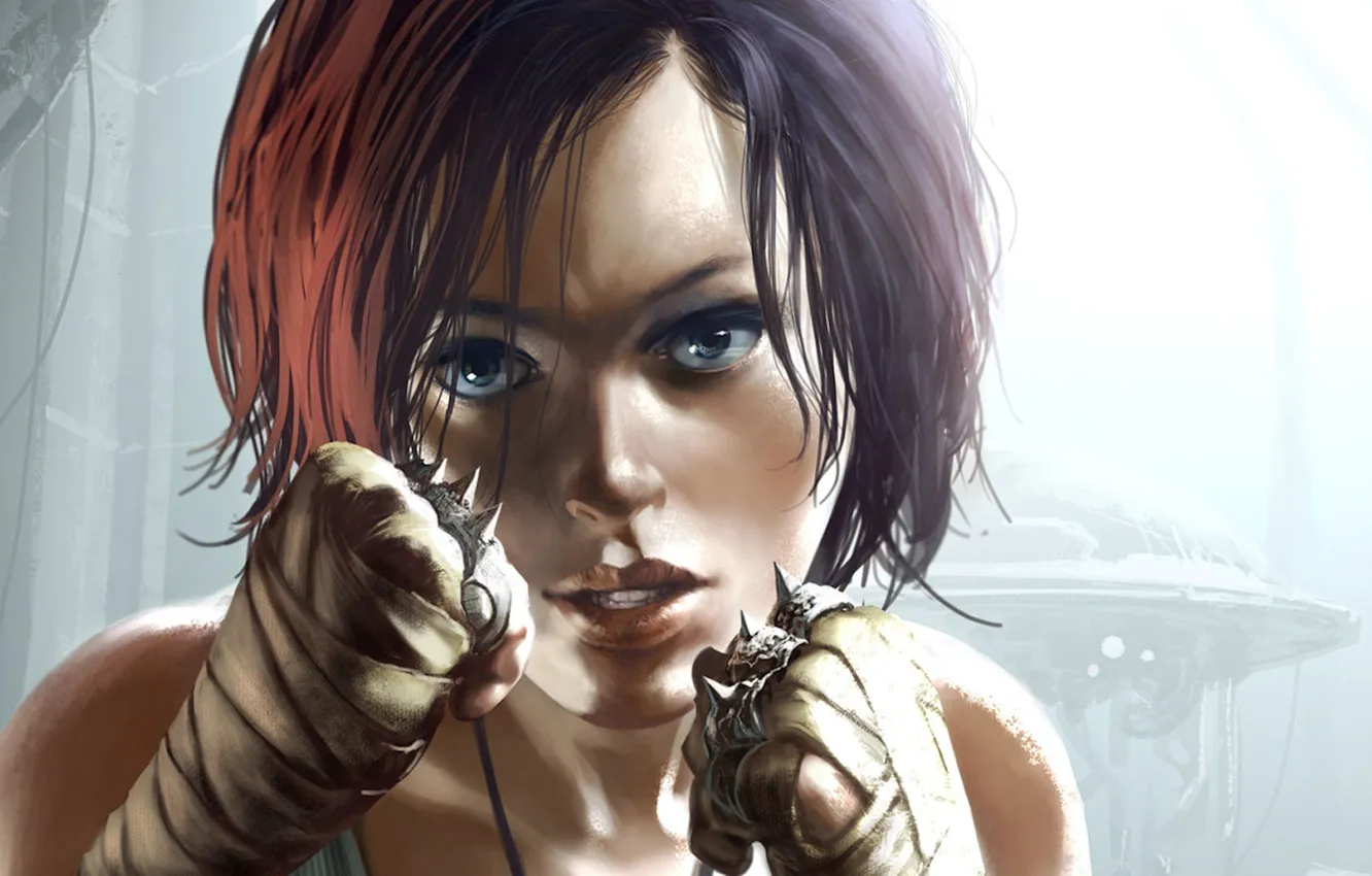 Photo wallpaper girl, fist, Neuroshima, Tomasz Jedruszek