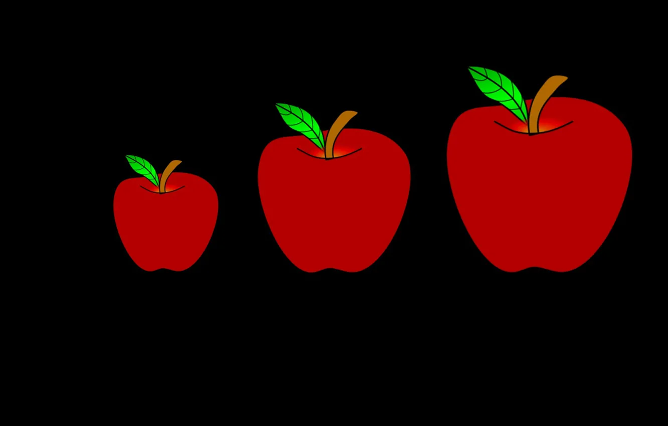 Photo wallpaper apple, red, big, little